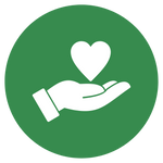 Hand holding heart icon