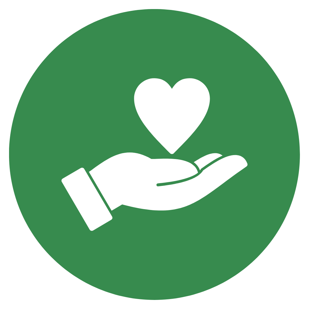 Hand holding heart icon