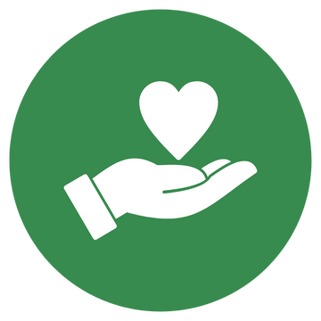 Hand holding heart icon